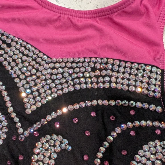 COMPETITION Ozone gymnastics Leotard Warrior Style FULLY BLINGED Double Lined CL - Picture 10 of 11